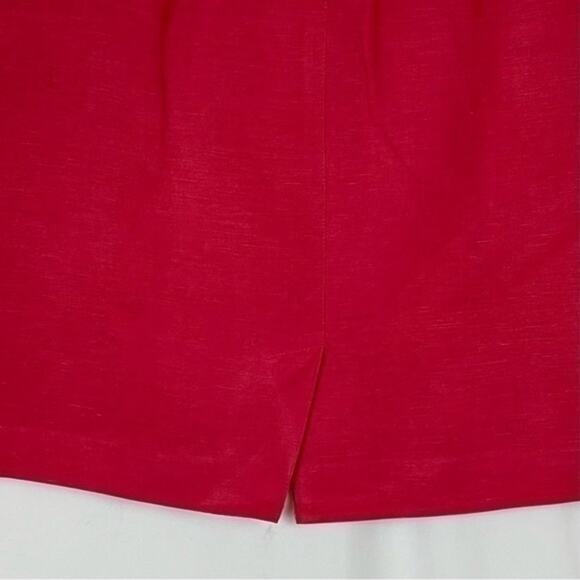 Paul Harris Design Light Red Silk Linen Blend Career Office Skirt NWOT Size 6 - Picture 6 of 11